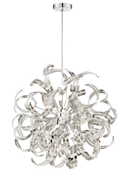 Ribbons Foyer Piece in Crystal Chrome.